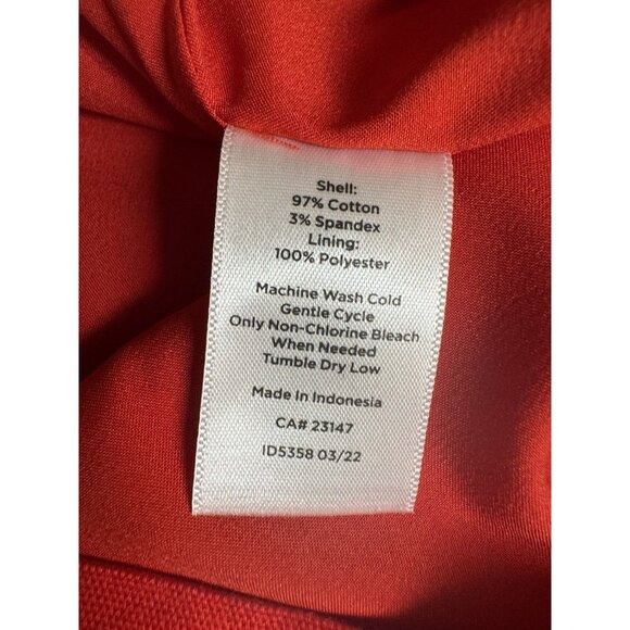 Talbots Petite 8P Red Floral Cotton Blend A-Line Skirt Lined 19” Length - Picture 5 of 5